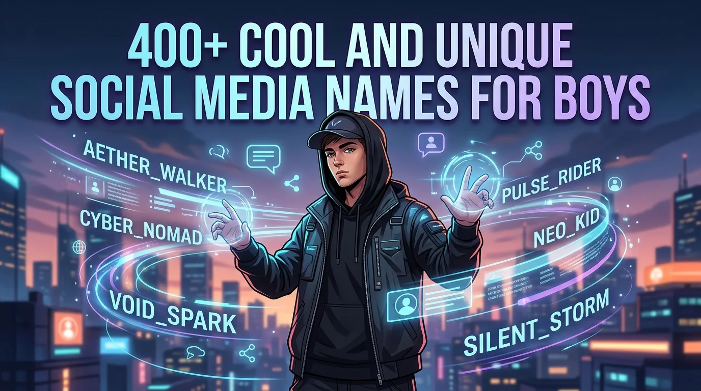 400+ cool and unique social media names for boys