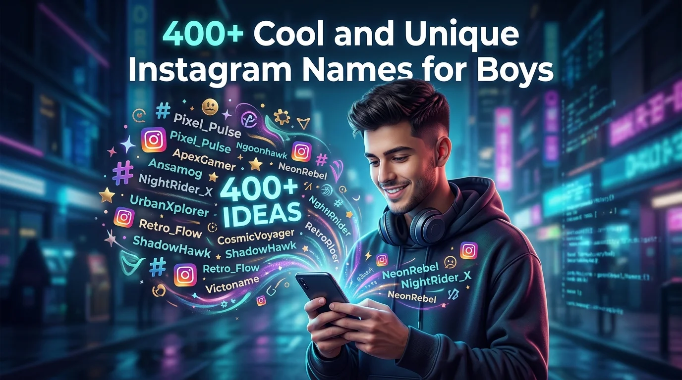 trendy, cool and unique Instagram names for boys