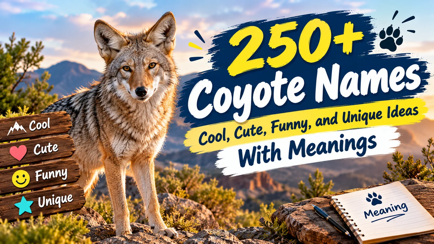Coyote Names: Cool, Cute, Funny, and Unique Ideas With Meanings